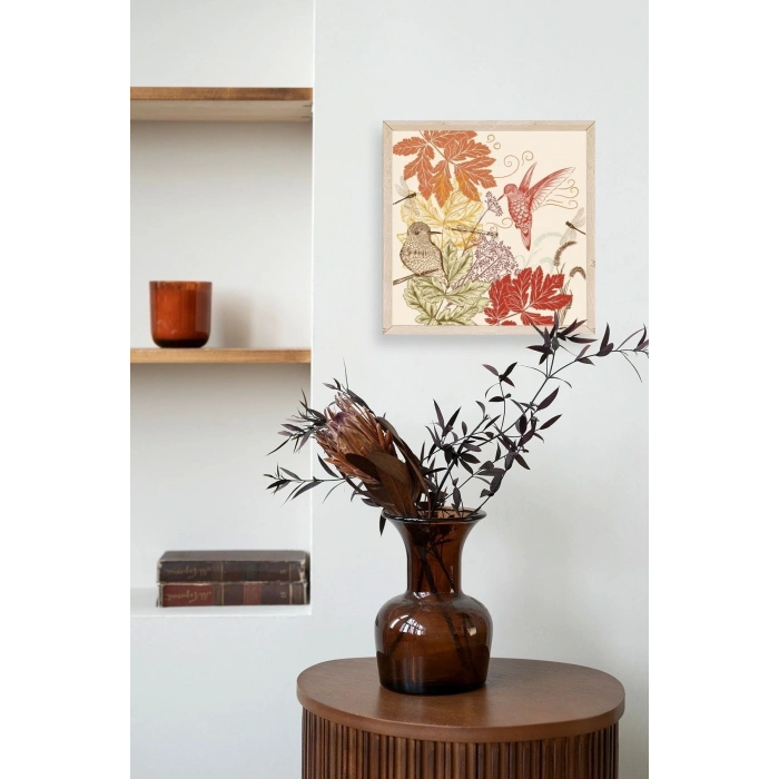 Çiçek Ahşap Çerçeveli Tablo 50 x 50