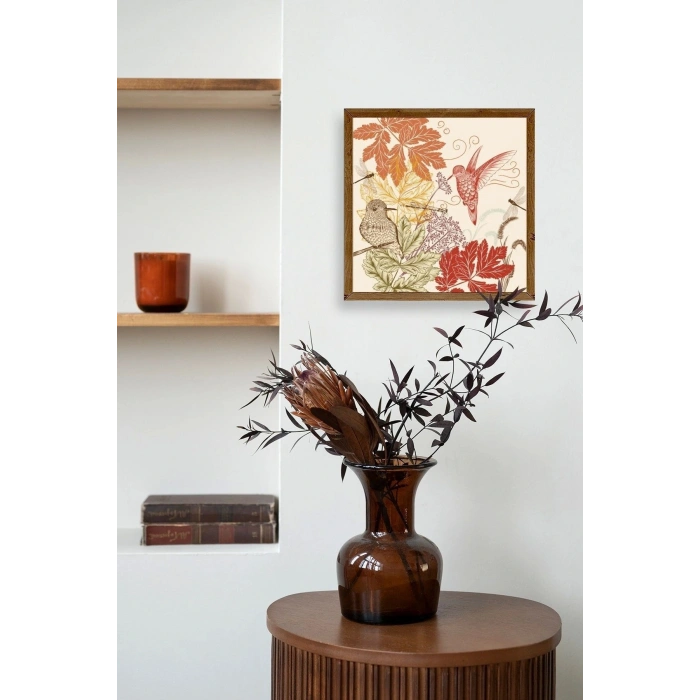 Çiçek Ahşap Çerçeveli Tablo 50 x 50