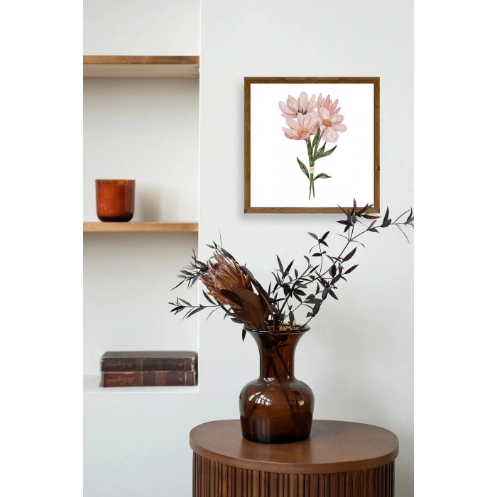 Çiçek Ahşap Çerçeveli Tablo 50 x 50