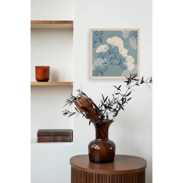 Çiçek Ahşap Çerçeveli Tablo 50 x 50