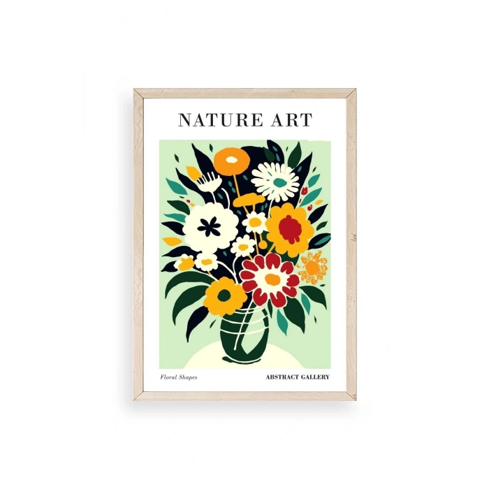 Çiçek Ahşap Çerçeveli Tablo 50 x 70