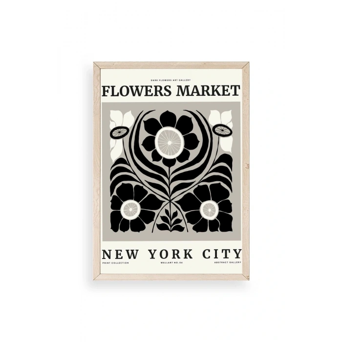 Çiçek Ahşap Çerçeveli Tablo 50 x 70