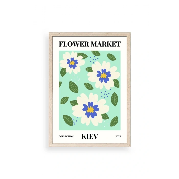 Çiçek Ahşap Çerçeveli Tablo 50 x 70