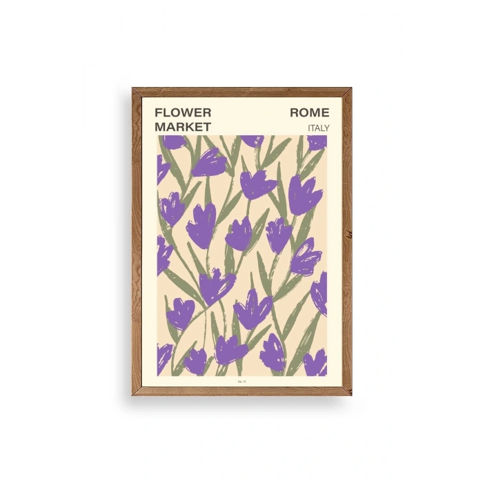 Çiçek Ahşap Çerçeveli Tablo 50 x 70