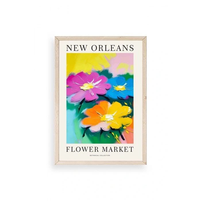 Çiçek Ahşap Çerçeveli Tablo 50 x 70