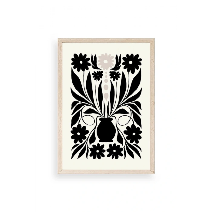 Çiçek Ahşap Çerçeveli Tablo 50 x 70