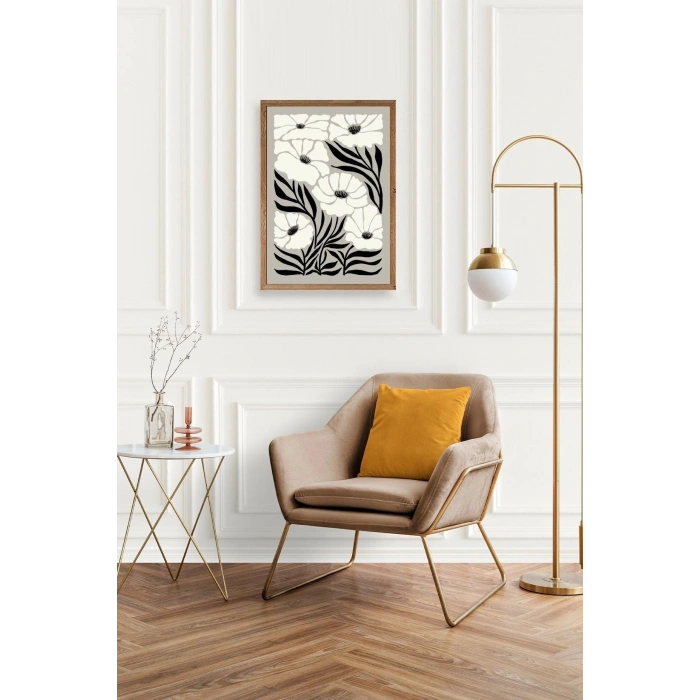 Çiçek Ahşap Çerçeveli Tablo 50 x 70