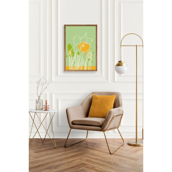 Çiçek Ahşap Çerçeveli Tablo 50 x 70