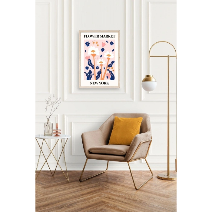 Çiçek Ahşap Çerçeveli Tablo 50 x 70