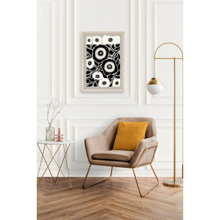 Çiçek Ahşap Çerçeveli Tablo 50 x 70