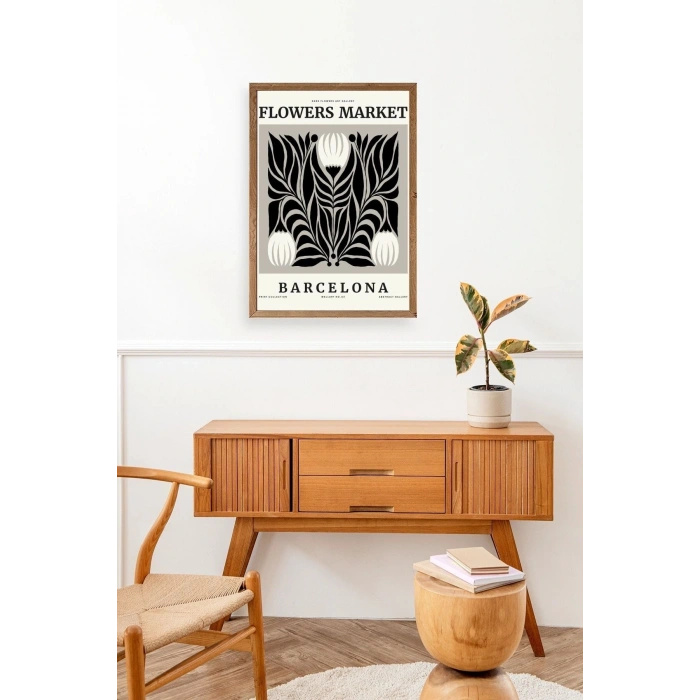 Çiçek Ahşap Çerçeveli Tablo 50 x 70