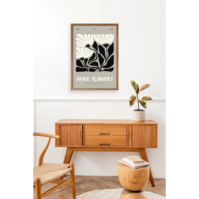 Çiçek Ahşap Çerçeveli Tablo 50 x 70