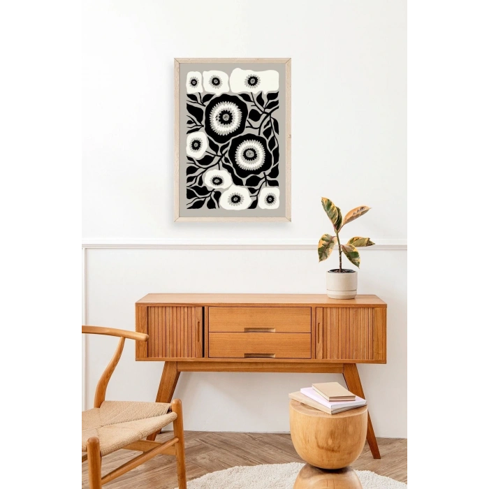 Çiçek Ahşap Çerçeveli Tablo 50 x 70