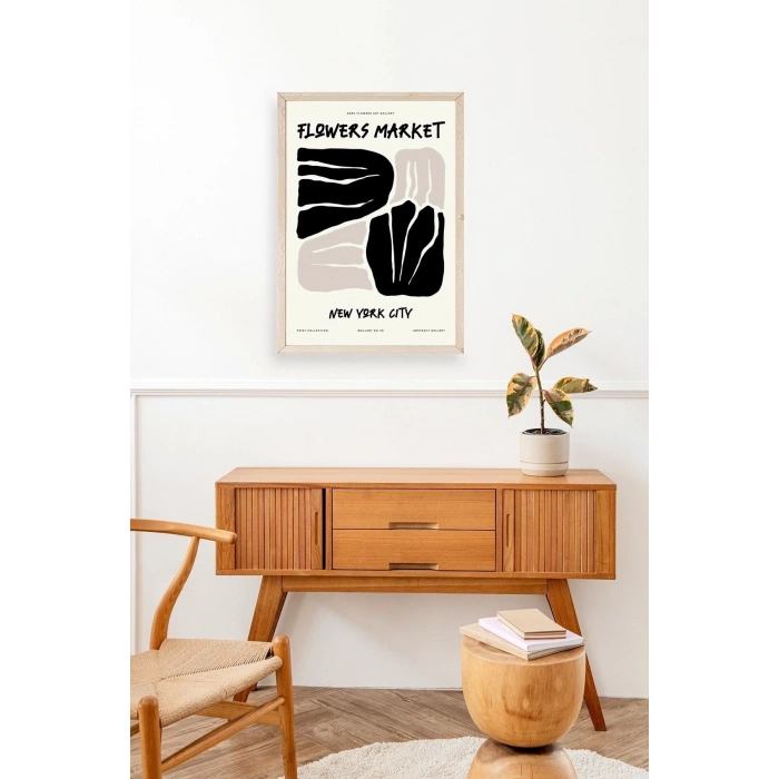 Çiçek Ahşap Çerçeveli Tablo 50 x 70