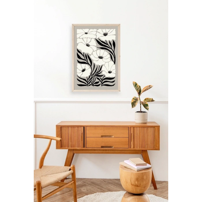 Çiçek Ahşap Çerçeveli Tablo 50 x 70