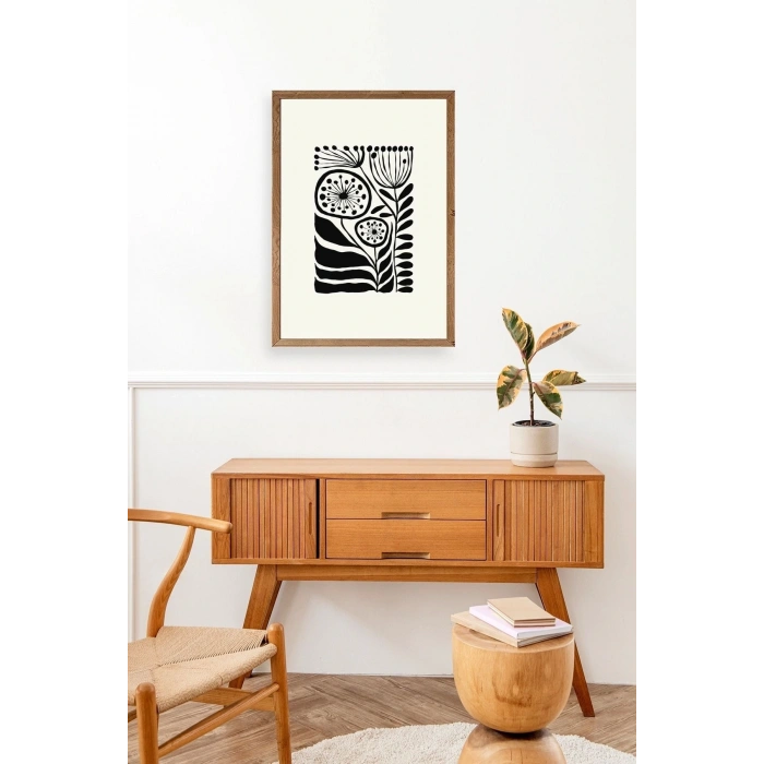 Çiçek Ahşap Çerçeveli Tablo 50 x 70