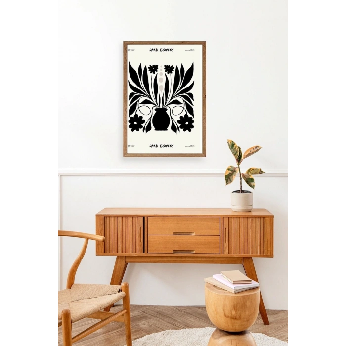 Çiçek Ahşap Çerçeveli Tablo 50 x 70