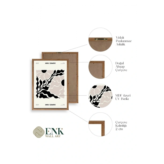 Çiçek Ahşap Çerçeveli Tablo 50 x 70