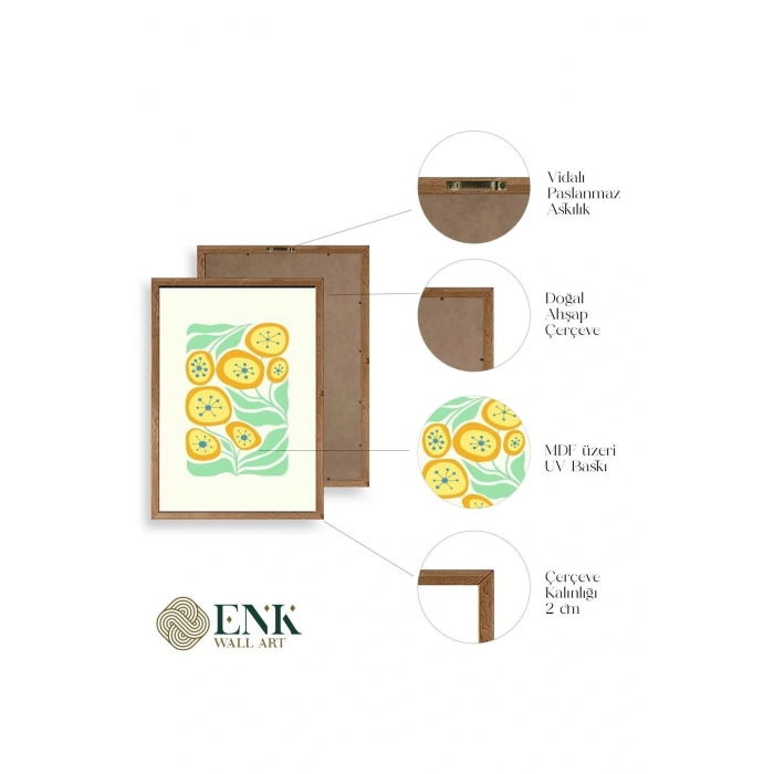 Çiçek Ahşap Çerçeveli Tablo 50 x 70