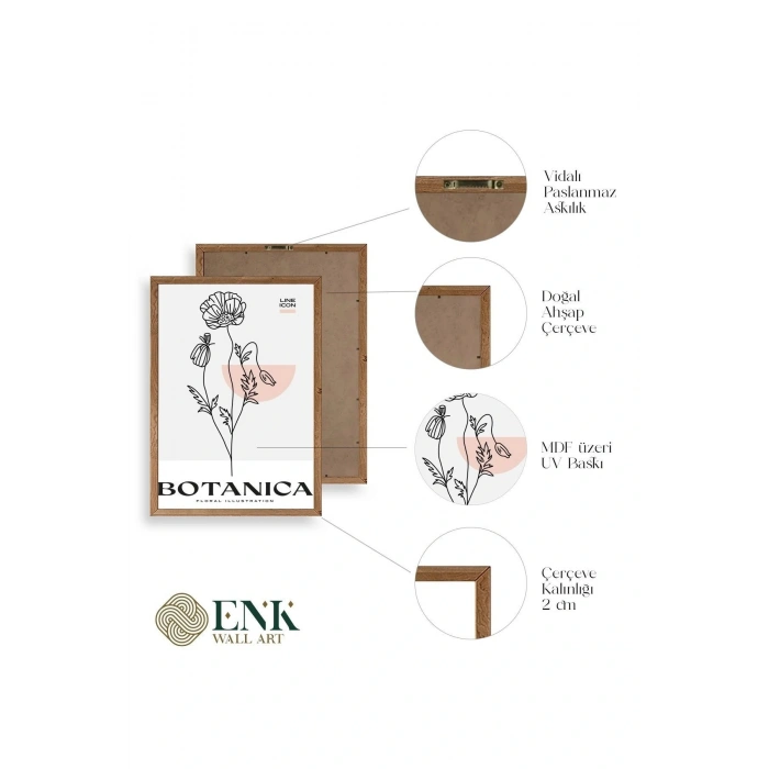 Çiçek Ahşap Çerçeveli Tablo 50 x 70
