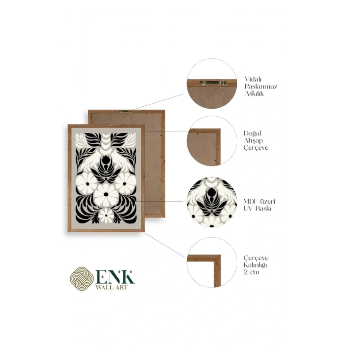 Çiçek Ahşap Çerçeveli Tablo 50 x 70