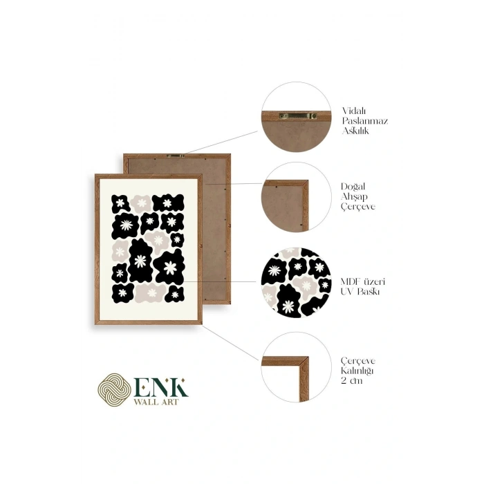 Çiçek Ahşap Çerçeveli Tablo 50 x 70