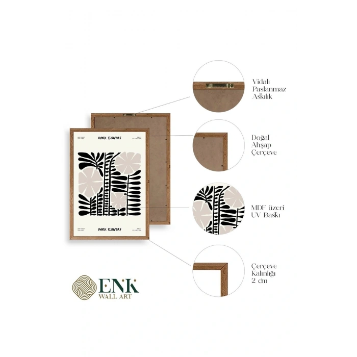 Çiçek Ahşap Çerçeveli Tablo 50 x 70