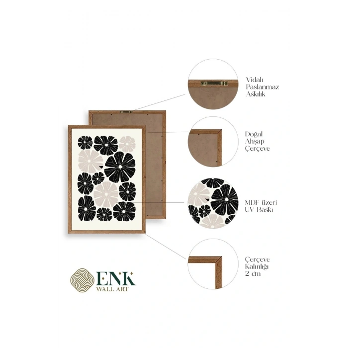 Çiçek Ahşap Çerçeveli Tablo 50 x 70