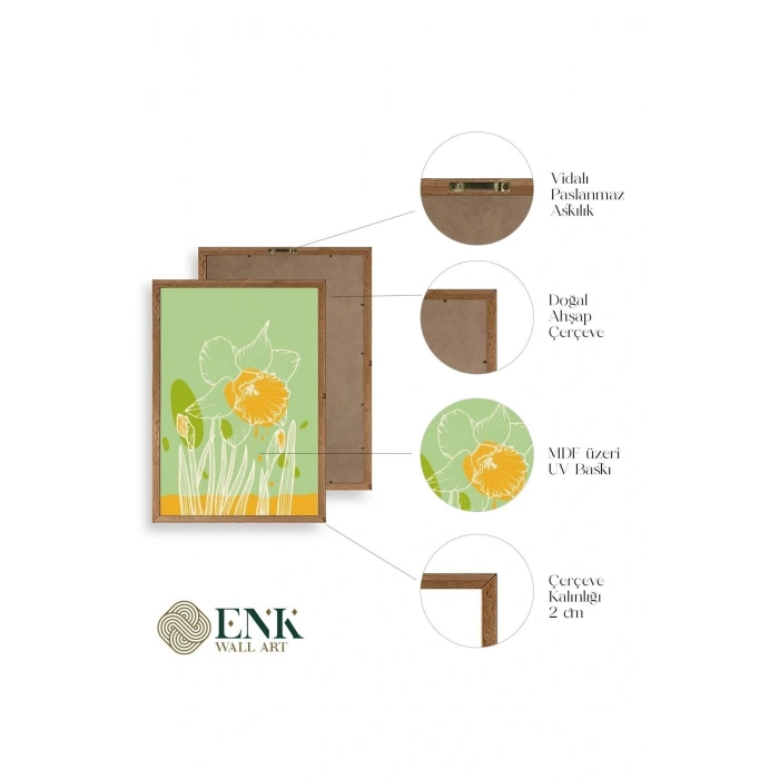 Çiçek Ahşap Çerçeveli Tablo 50 x 70