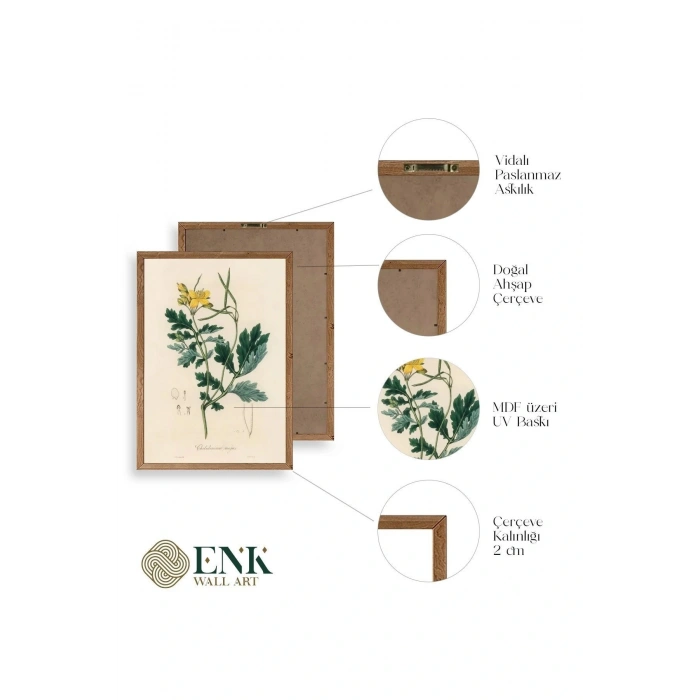 Çiçek Ahşap Çerçeveli Tablo 50 x 70