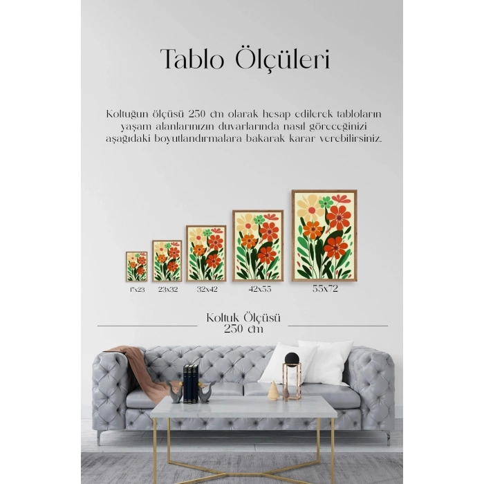 Çiçek Ahşap Çerçeveli Tablo 50 x 70