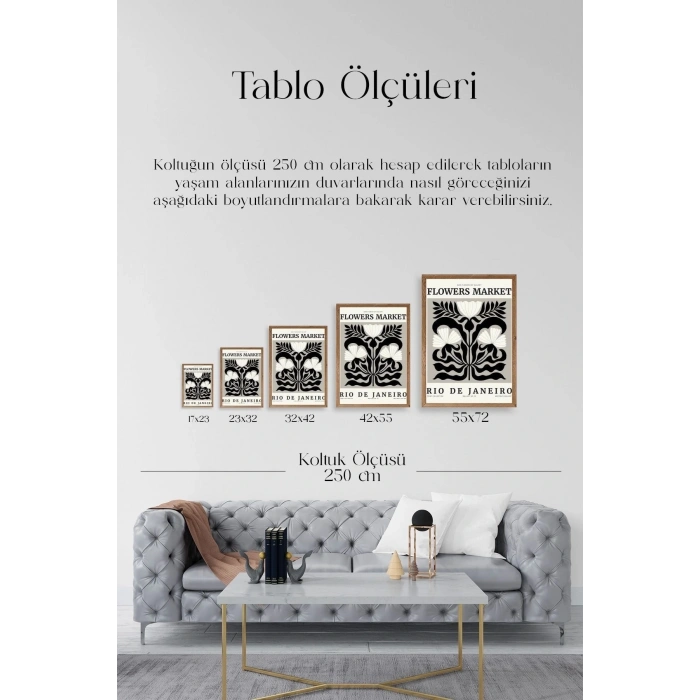 Çiçek Ahşap Çerçeveli Tablo 50 x 70