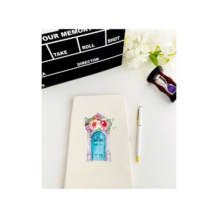 Çiçek Baskılı Defter Kalem Set