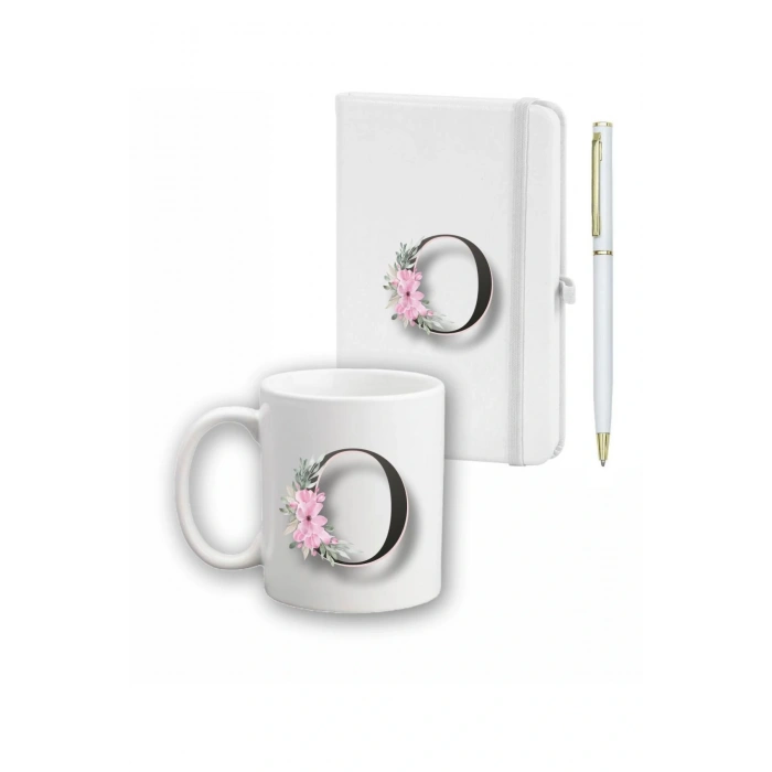 Çiçek Desen Ajanda, Kupa Ve Kalem Seti