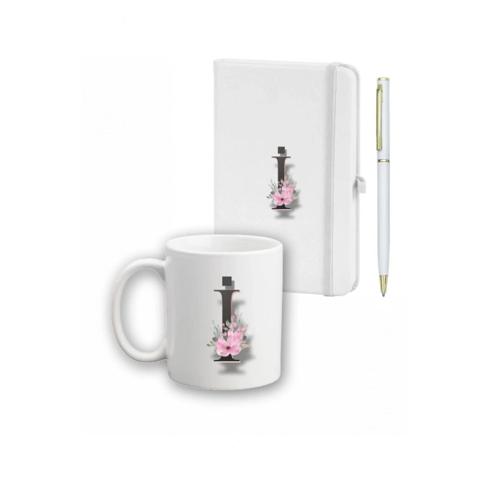 Çiçek Desen Ajanda, Kupa Ve Kalem Seti