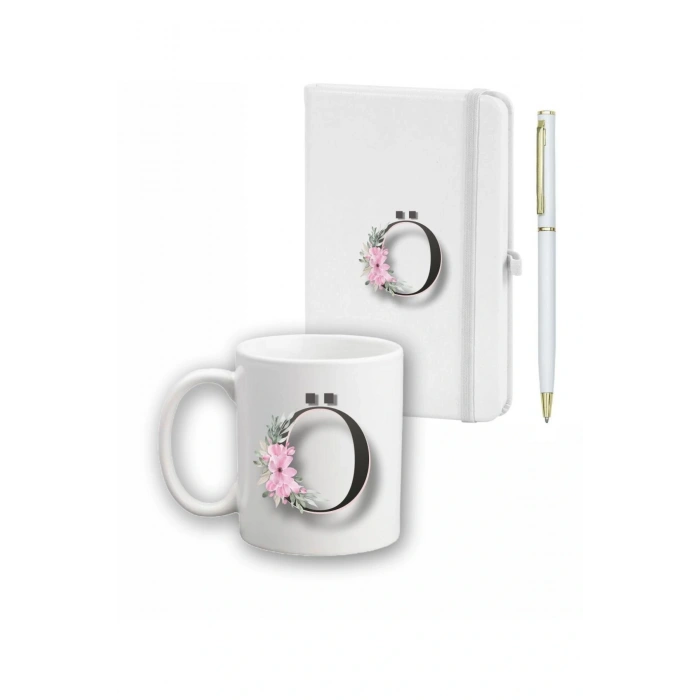 Çiçek Desen Ajanda, Kupa Ve Kalem Seti