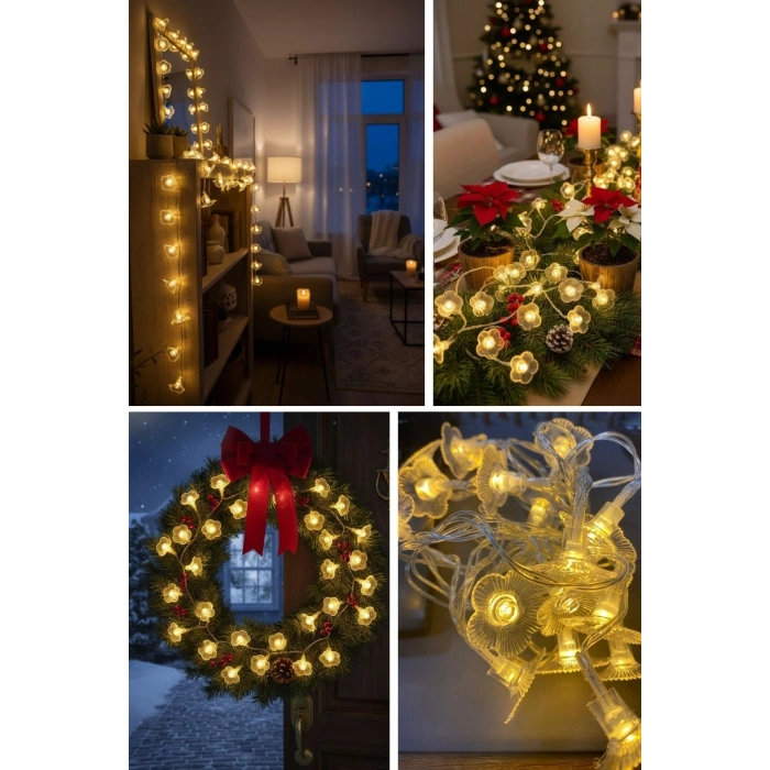 Çiçek Desenli 3.5 Metre USB LED Işık – 20 LED’li Dekoratif Ortam Aydınlatması