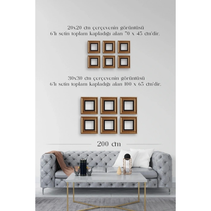 Çiçekler 4 lü Set Çerçeveli Taş Tablo 20 cm