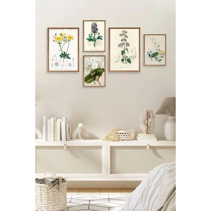 Çiçekler 5li Tablo 30 x 40