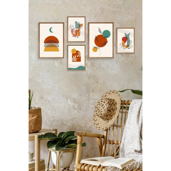 Çiçekler 5li Tablo 30 x 40