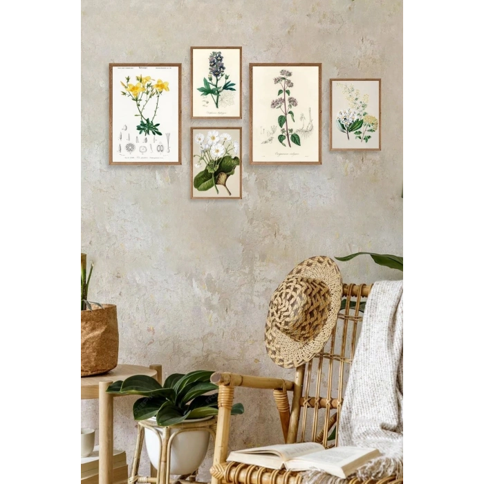 Çiçekler 5li Tablo 30 x 40