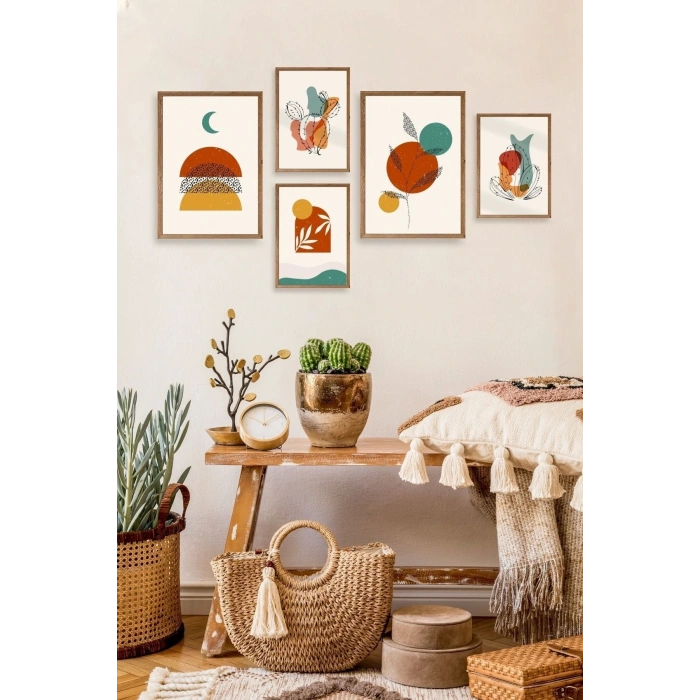 Çiçekler 5li Tablo 30 x 40