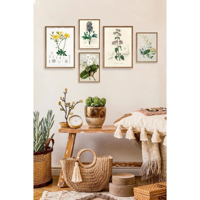 Çiçekler 5li Tablo 30 x 40