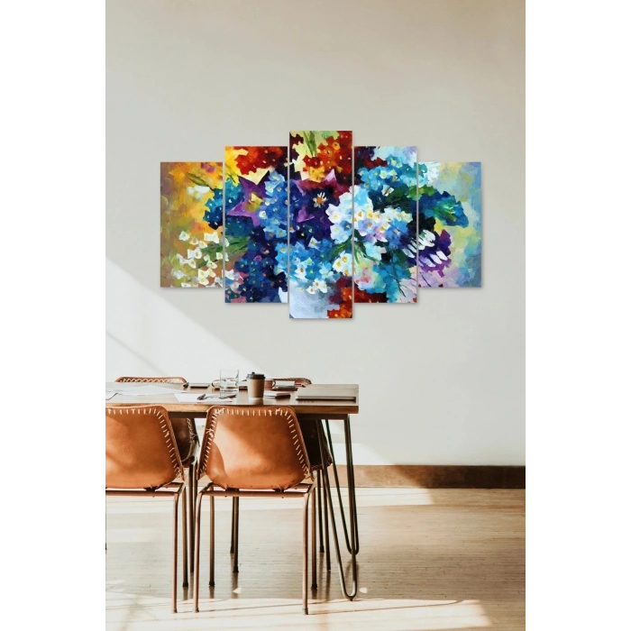 Çiçekler 5 Parçalı Mdf Tablo 60 x 100