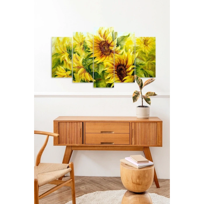 Çiçekler 5 Parçalı Mdf Tablo 60 x 100