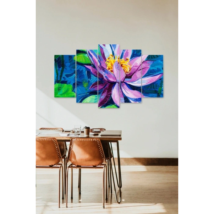 Çiçekler 5 Parçalı Mdf Tablo 60 x 100