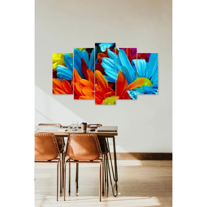 Çiçekler 5 Parçalı Mdf Tablo 60 x 100