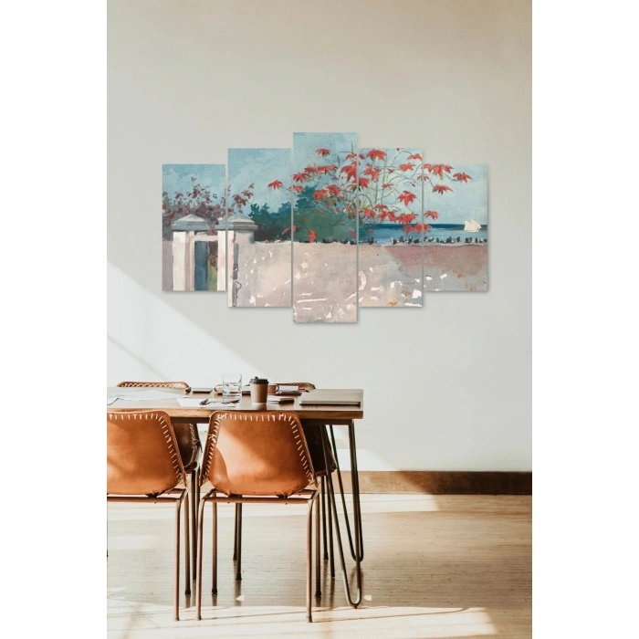 Çiçekler 5 Parçalı Mdf Tablo 60 x 100