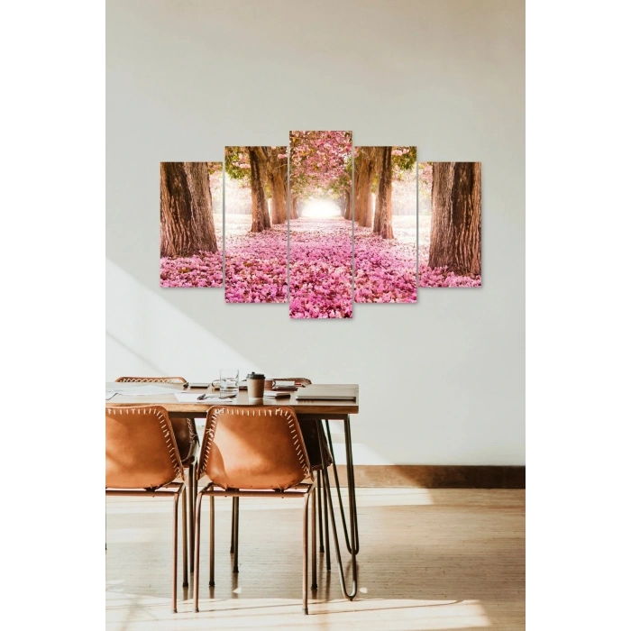 Çiçekler 5 Parçalı Mdf Tablo 60 x 100