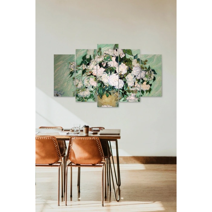 Çiçekler 5 Parçalı Mdf Tablo 60 x 100